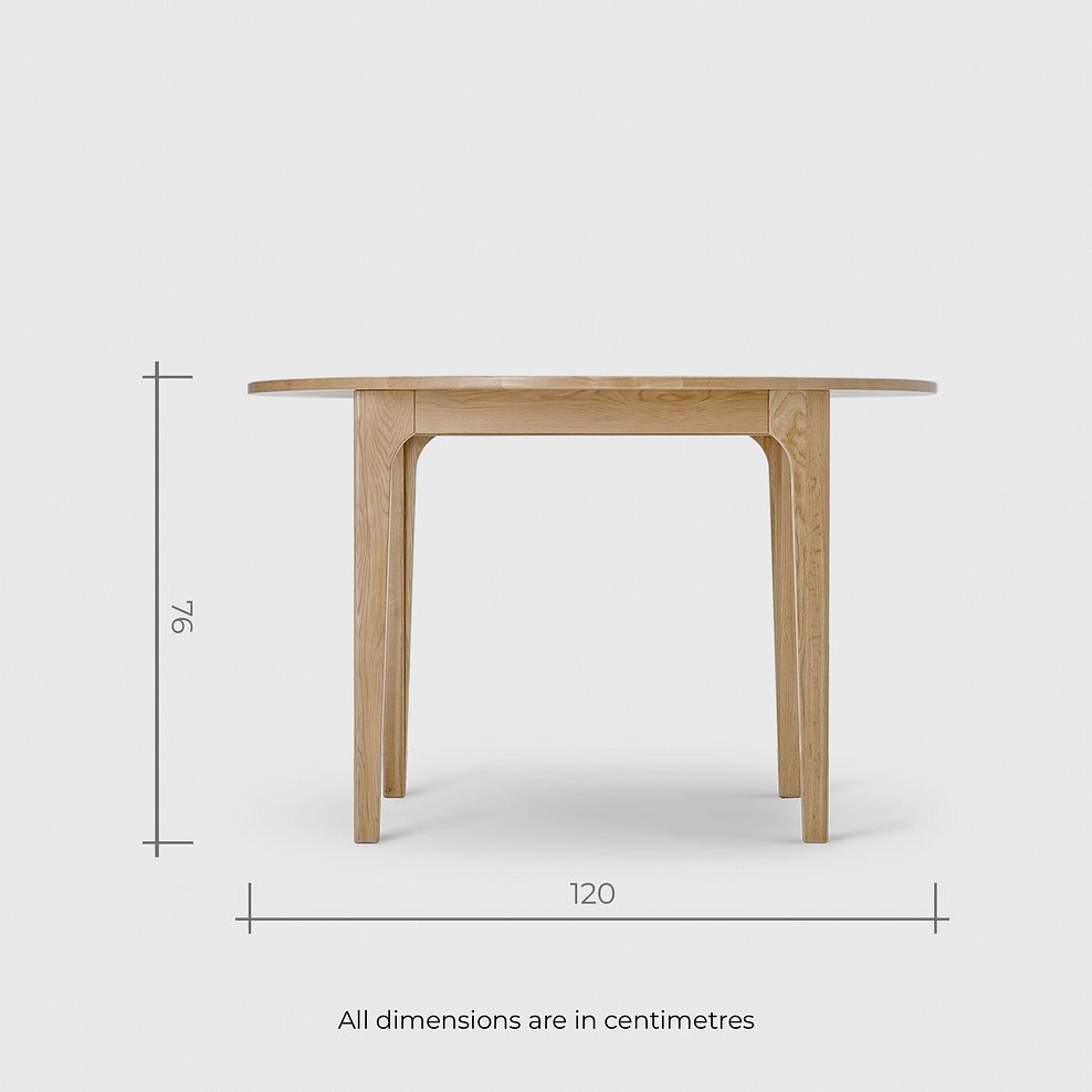 Durham Natural Oak Round Dining Table 120cm + 4 Kingham Natural Oak Spindle Chair 6