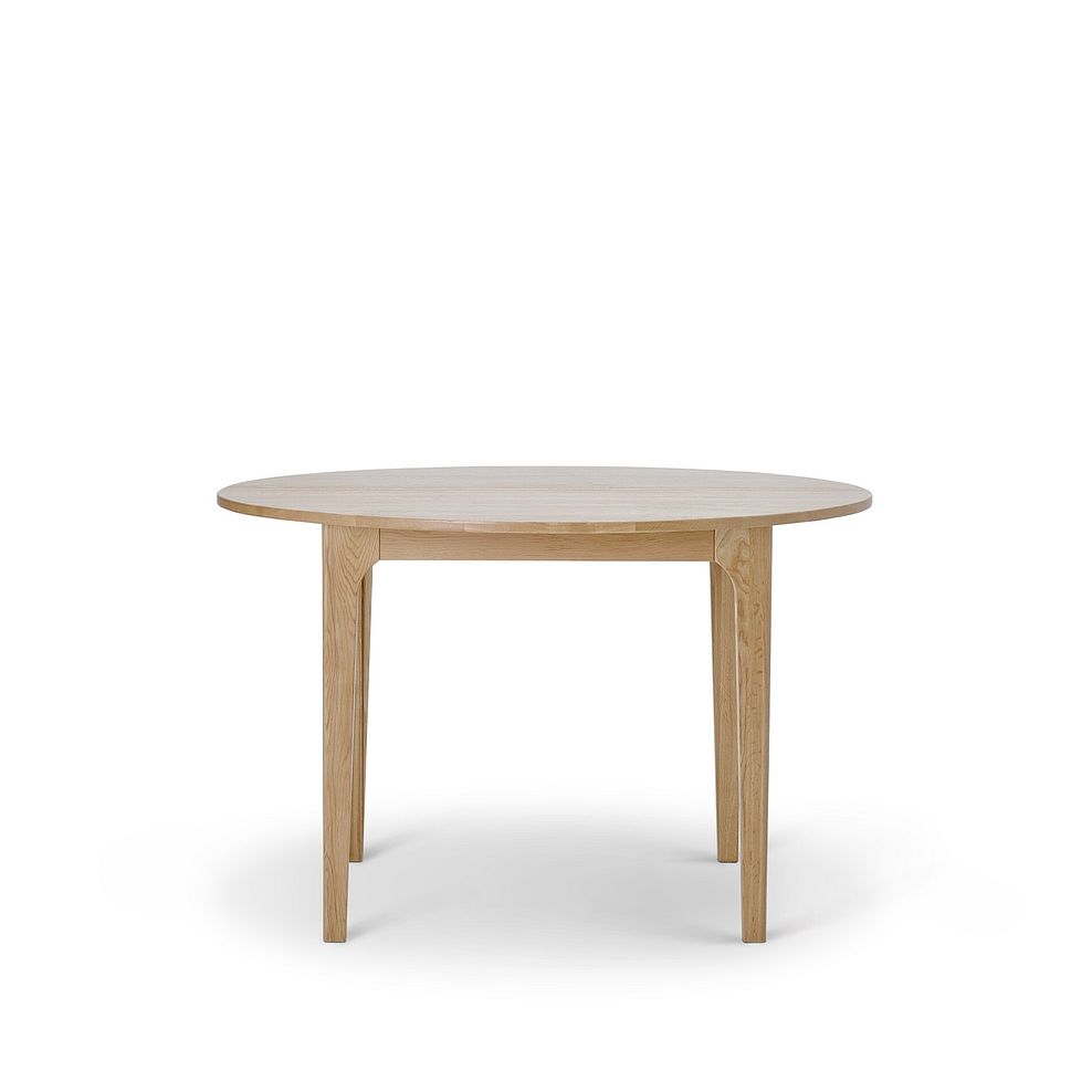Durham Natural Oak Round Dining Table 120cm + 4 Wave Back Natural Solid Oak Chair with Verona Grey Fabric Seat 3