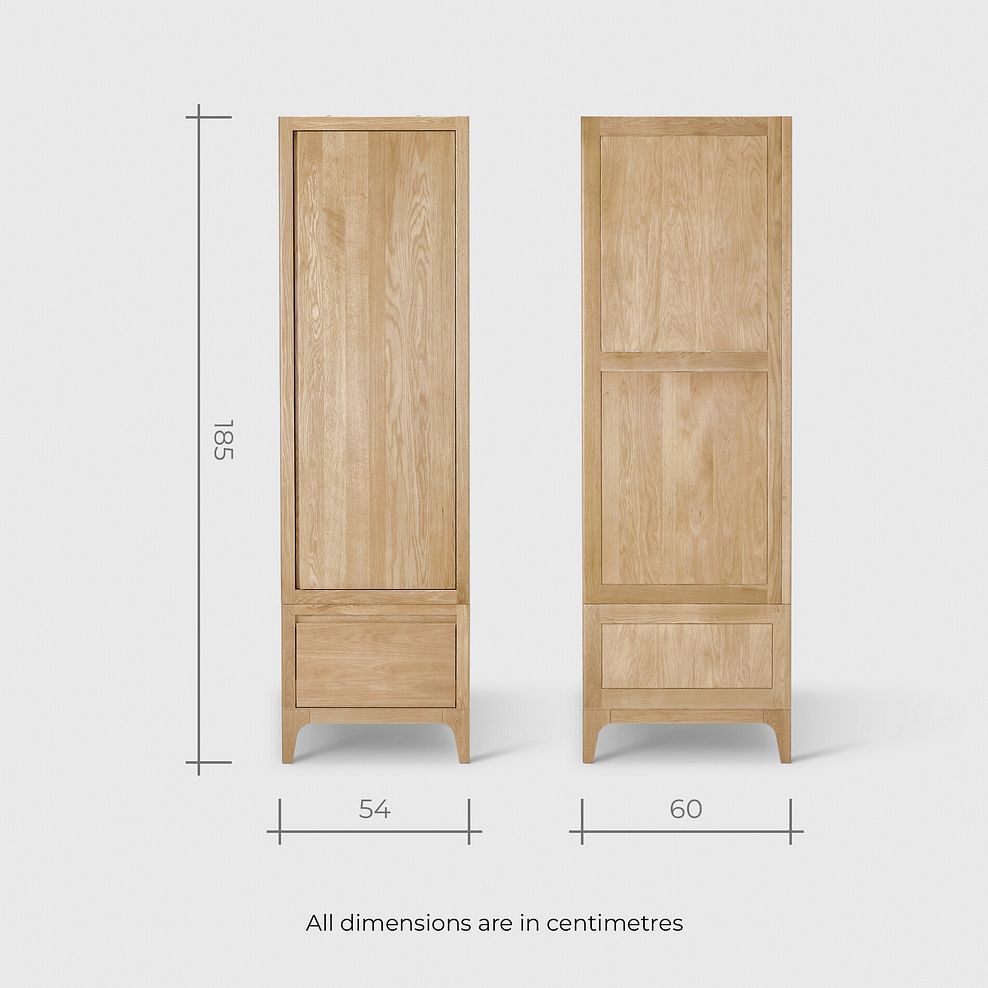 Durham Natural Oak Single Wardrobe 15