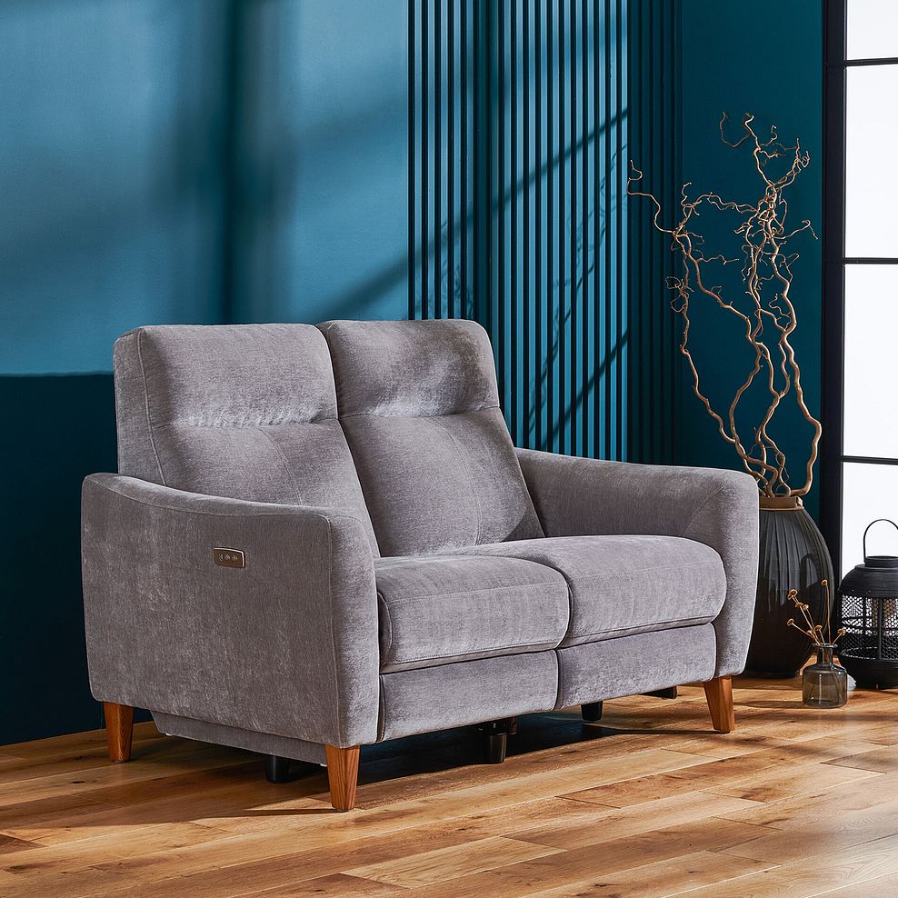 Dylan 2 Seater Electric Recliner Sofa in Amigo Granite Fabric 2