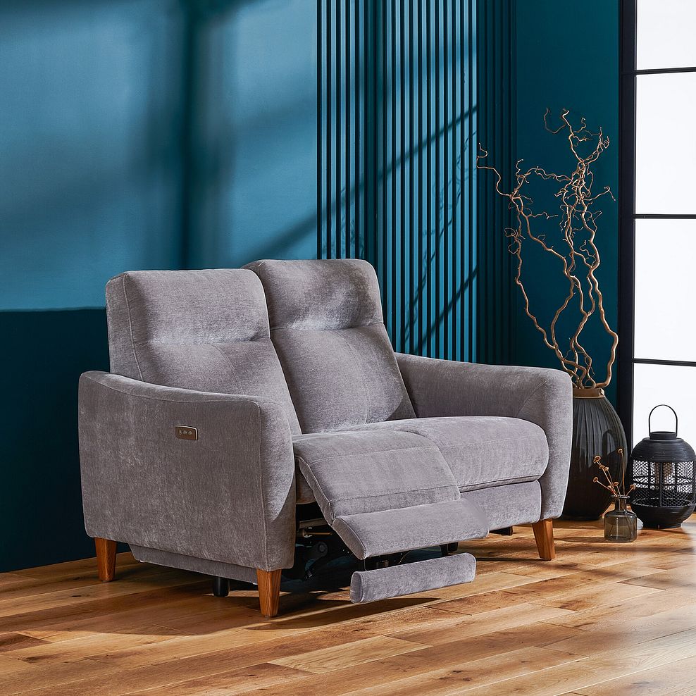 Dylan 2 Seater Electric Recliner Sofa in Amigo Granite Fabric 1