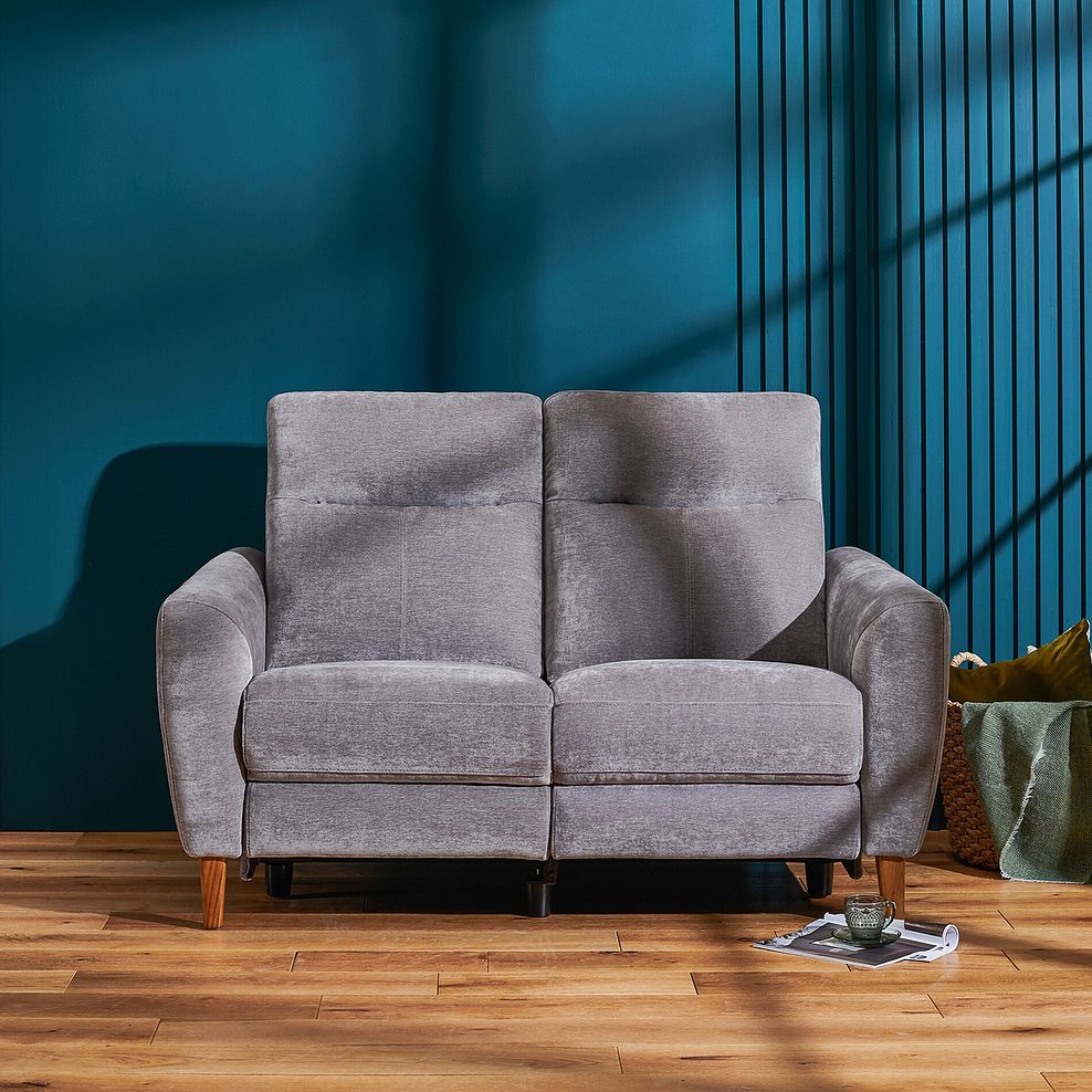 Dylan 2 Seater Electric Recliner Sofa in Amigo Granite Fabric 3