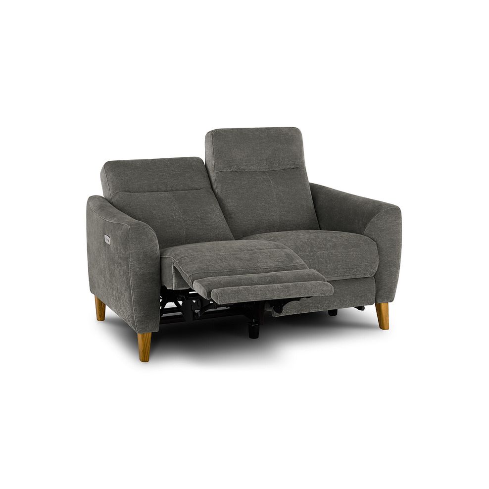 Dylan 2 Seater Electric Recliner Sofa in Darwin Charcoal Fabric Thumbnail 4