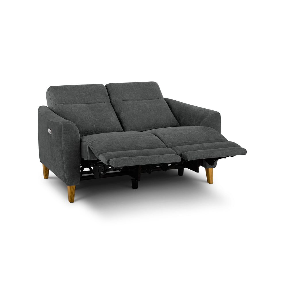 Dylan 2 Seater Electric Recliner Sofa in Darwin Charcoal Fabric 4