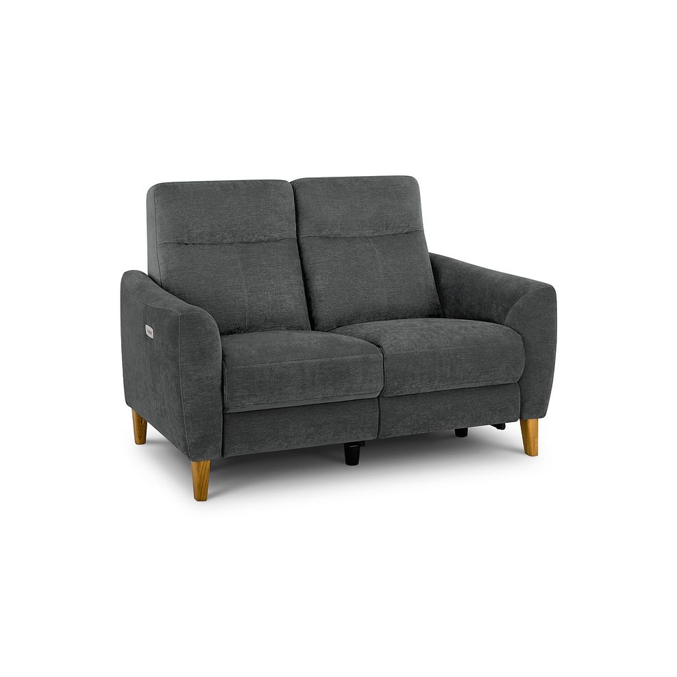 Dylan 2 Seater Electric Recliner Sofa in Darwin Charcoal Fabric 1