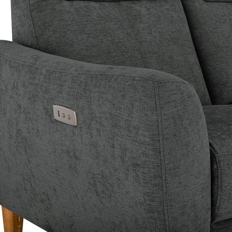 Dylan 2 Seater Electric Recliner Sofa in Darwin Charcoal Fabric 9