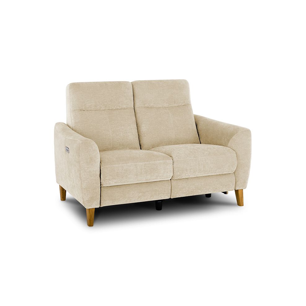 Dylan 2 Seater Electric Recliner Sofa in Darwin Ivory Fabric 1