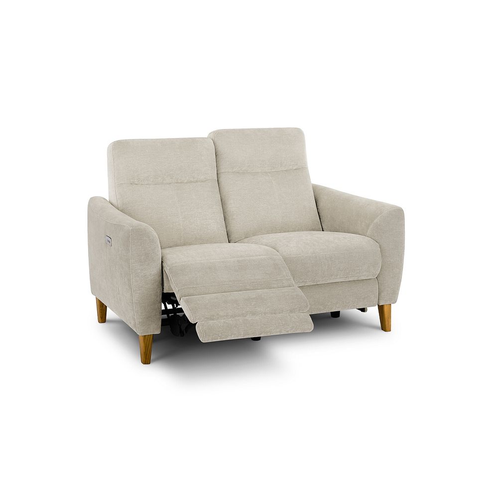 Dylan 2 Seater Electric Recliner Sofa in Darwin Ivory Fabric 2