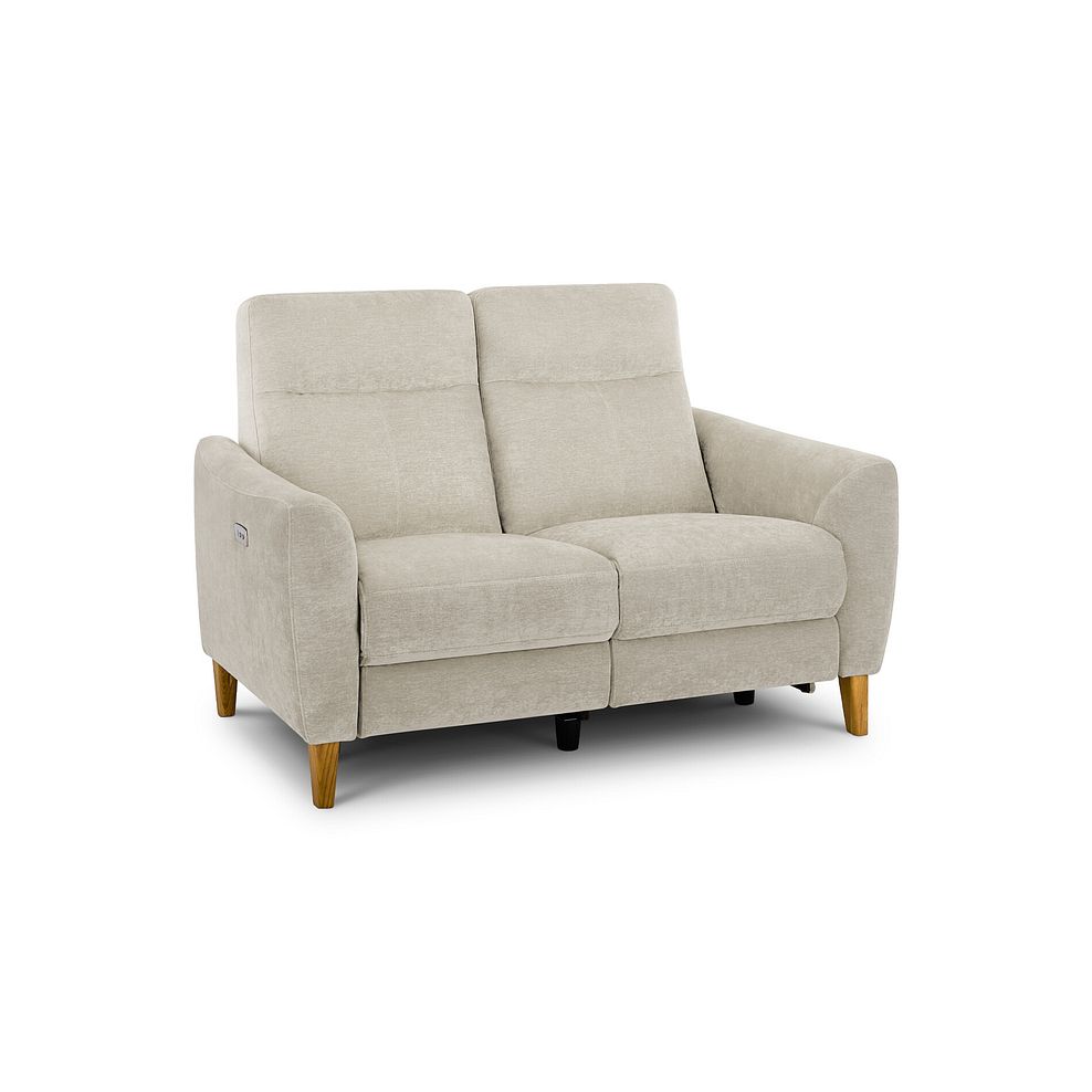 Dylan 2 Seater Electric Recliner Sofa in Darwin Ivory Fabric 1