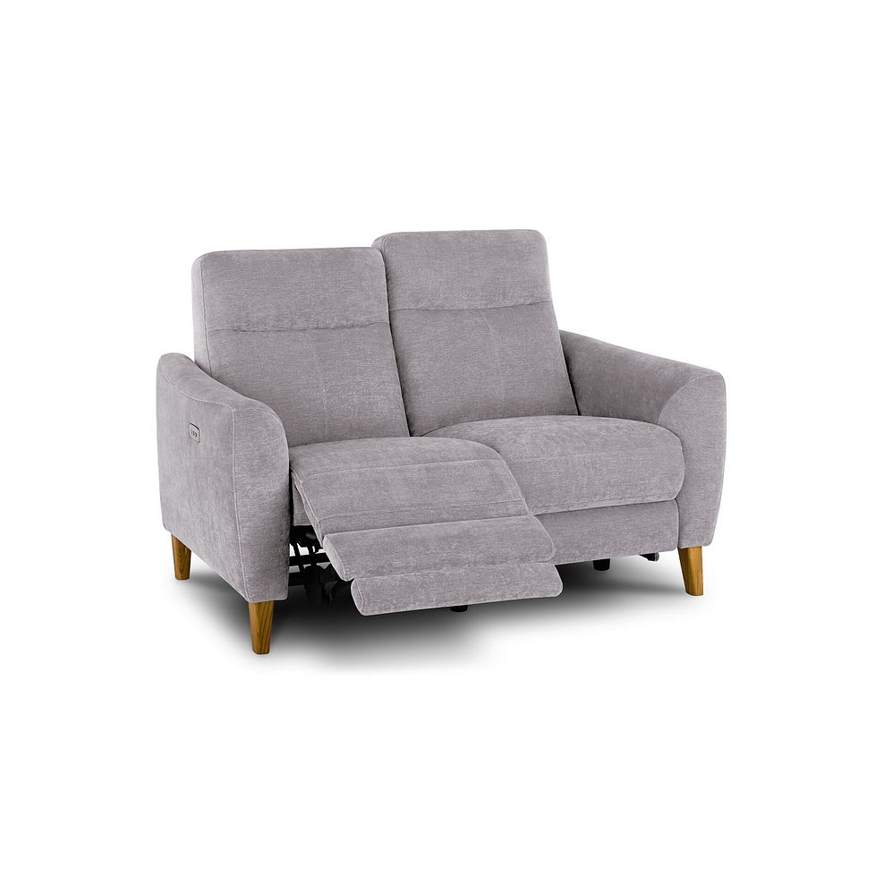 Dylan 2 Seater Electric Recliner Sofa in Darwin Silver Fabric 3