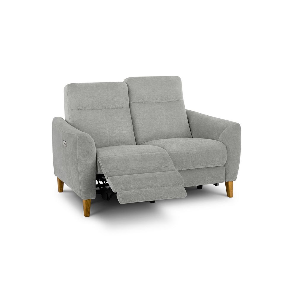 Dylan 2 Seater Electric Recliner Sofa in Darwin Silver Fabric 2
