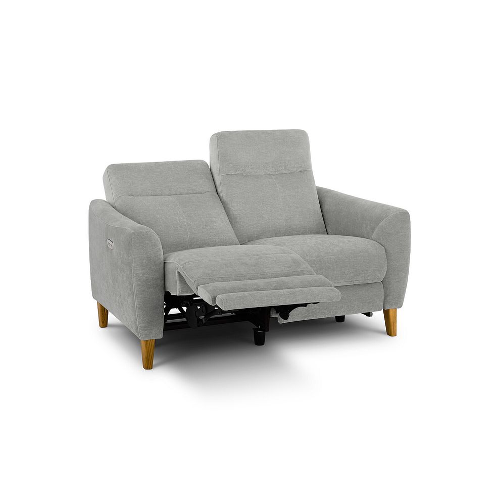 Dylan 2 Seater Electric Recliner Sofa in Darwin Silver Fabric 3