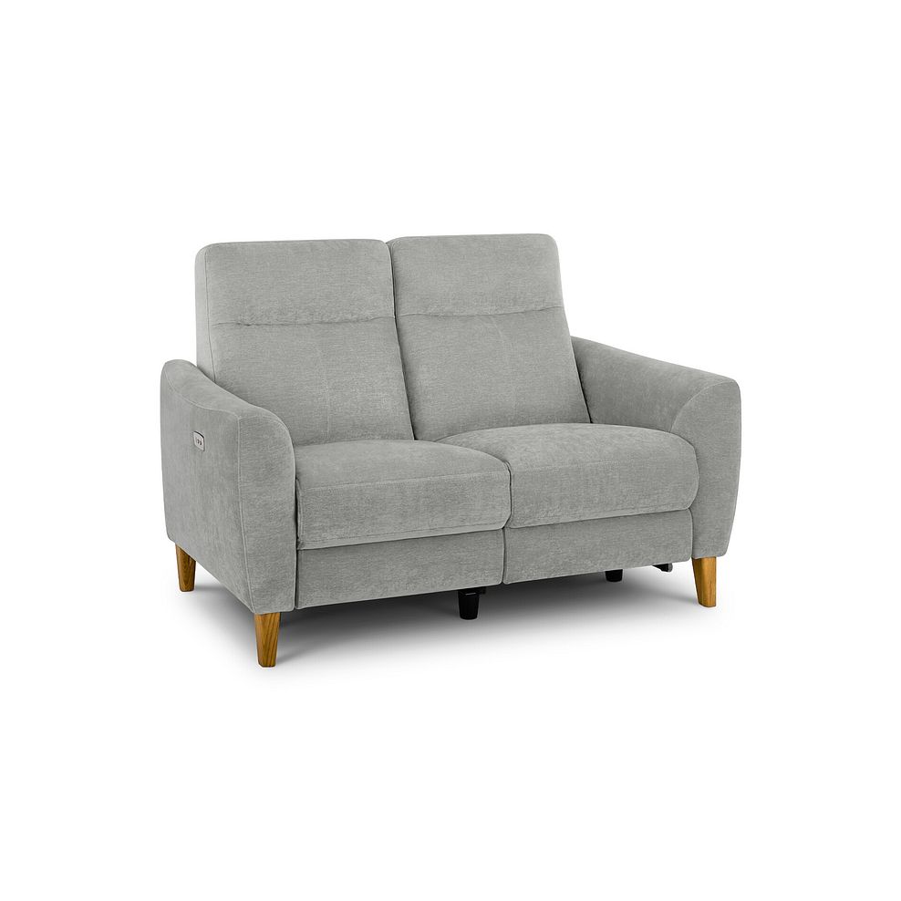 Dylan 2 Seater Electric Recliner Sofa in Darwin Silver Fabric 1