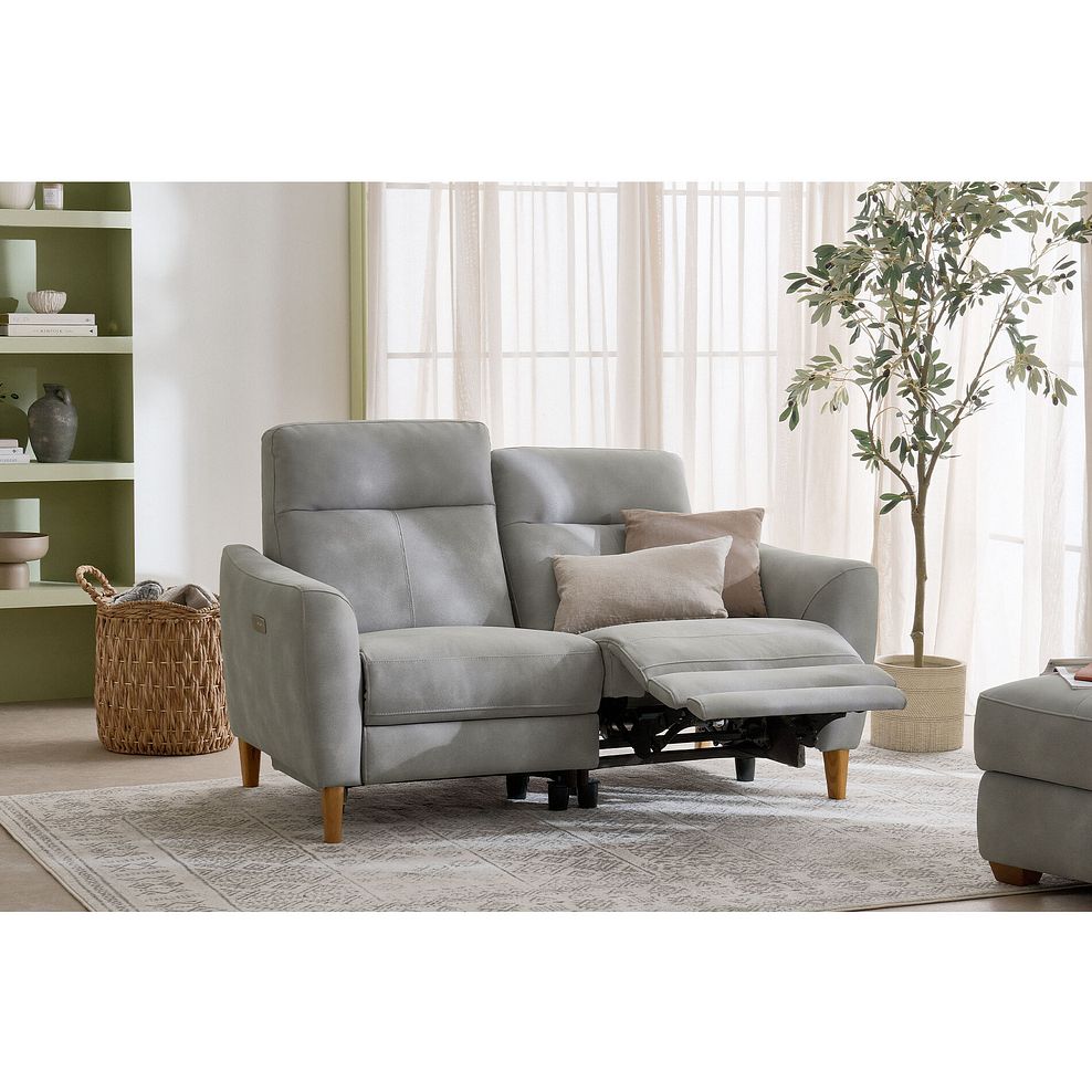 Dylan 2 Seater Electric Recliner Sofa in Oxford Grey Fabric 2