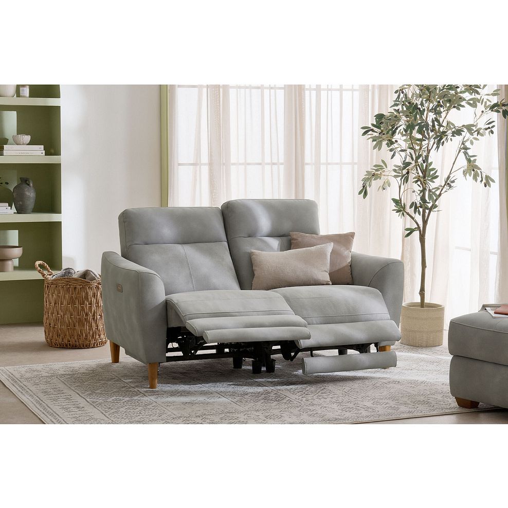 Dylan 2 Seater Electric Recliner Sofa in Oxford Grey Fabric 3