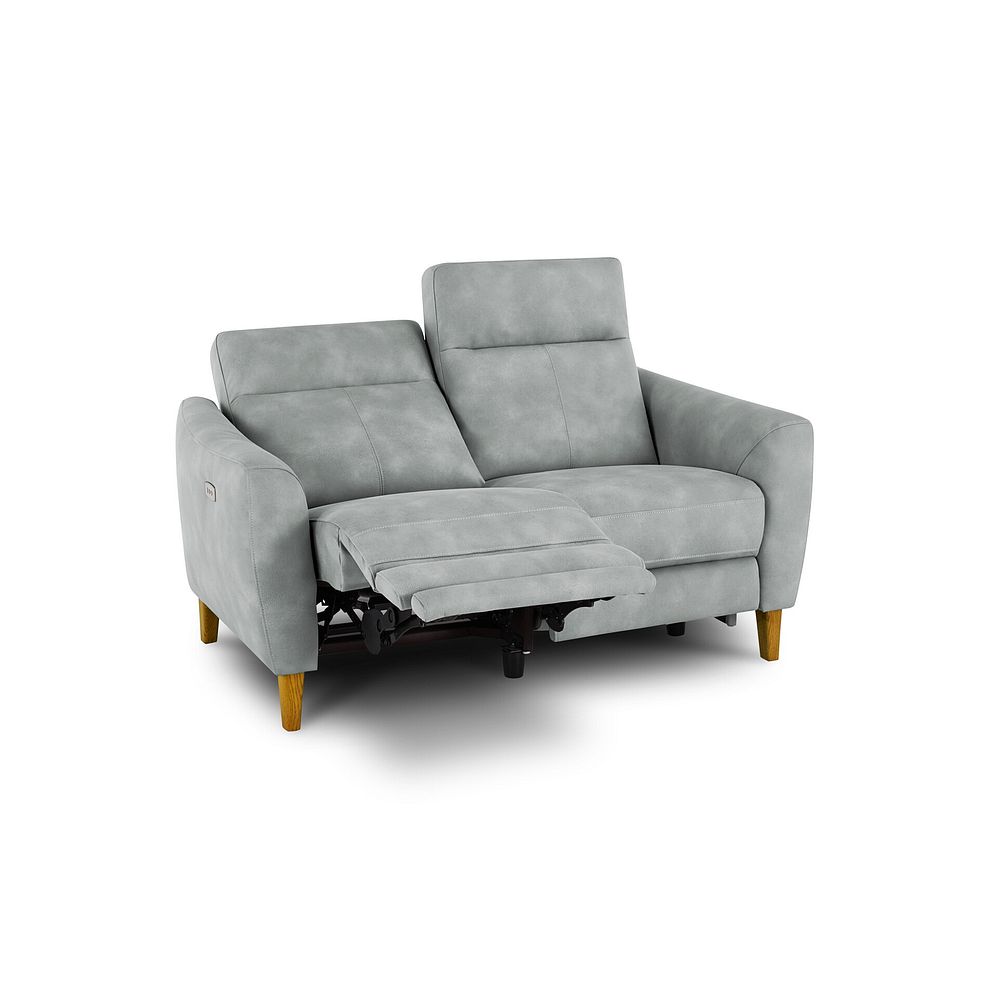 Dylan 2 Seater Electric Recliner Sofa in Oxford Silver Fabric 4