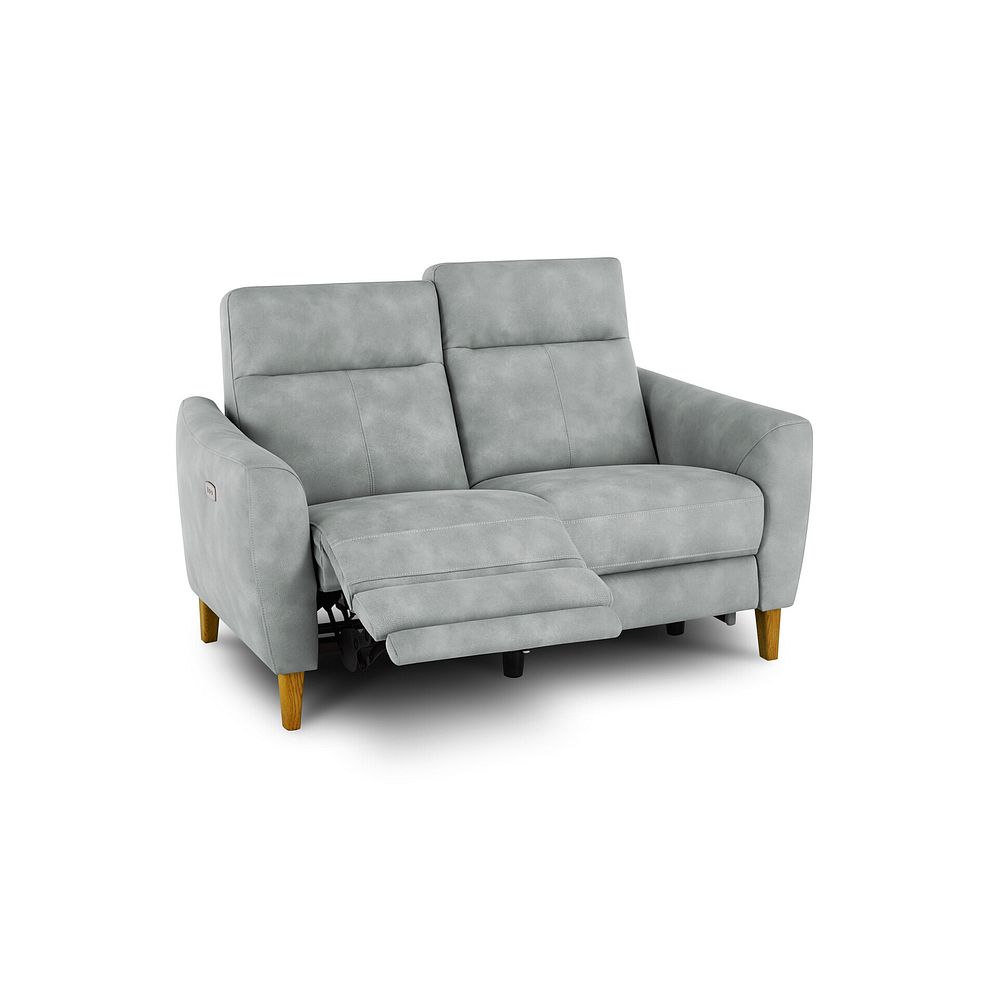 Dylan 2 Seater Electric Recliner Sofa in Oxford Silver Fabric 3