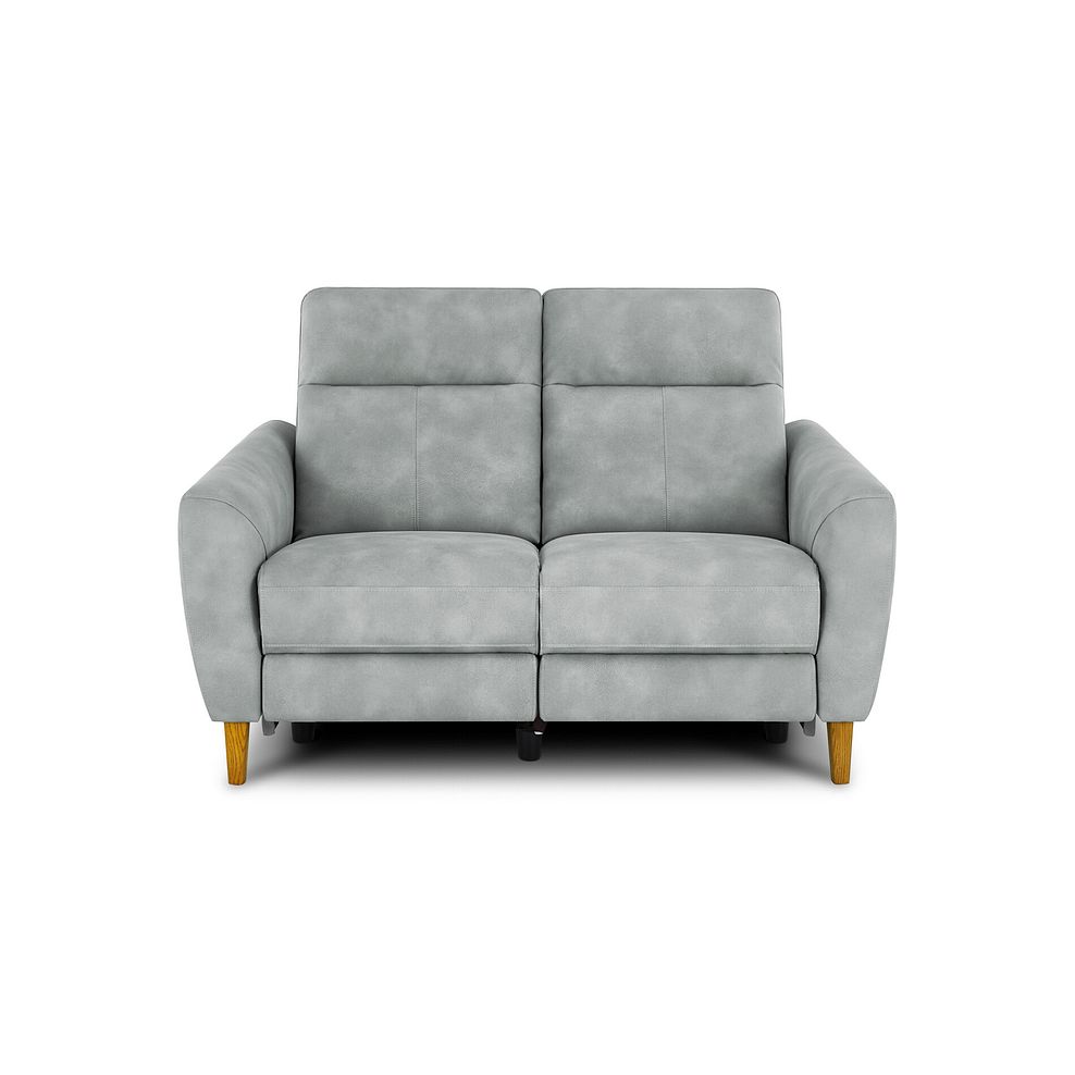 Dylan 2 Seater Electric Recliner Sofa in Oxford Silver Fabric 2