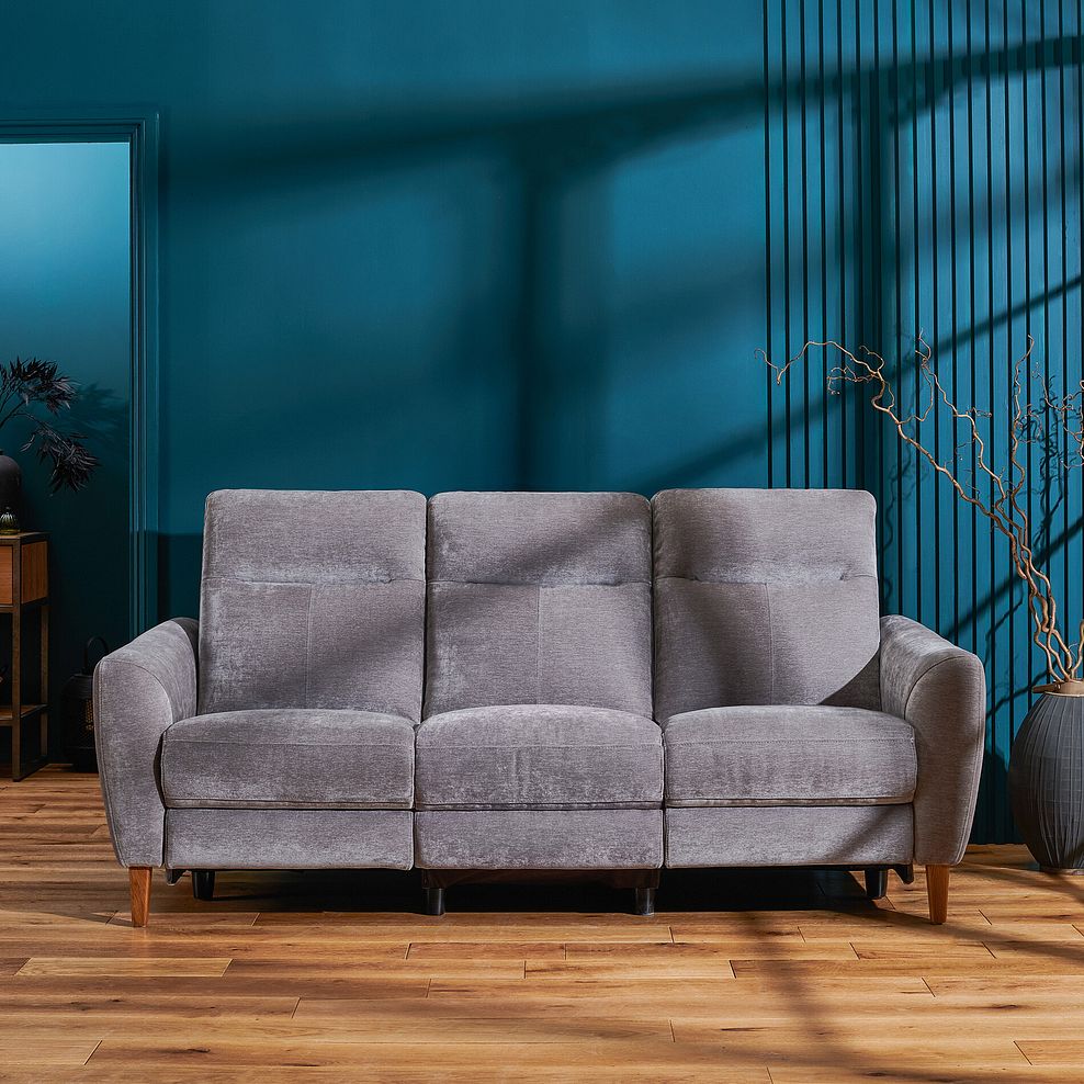 Dylan 3 Seater Electric Recliner Sofa in Amigo Granite Fabric 3