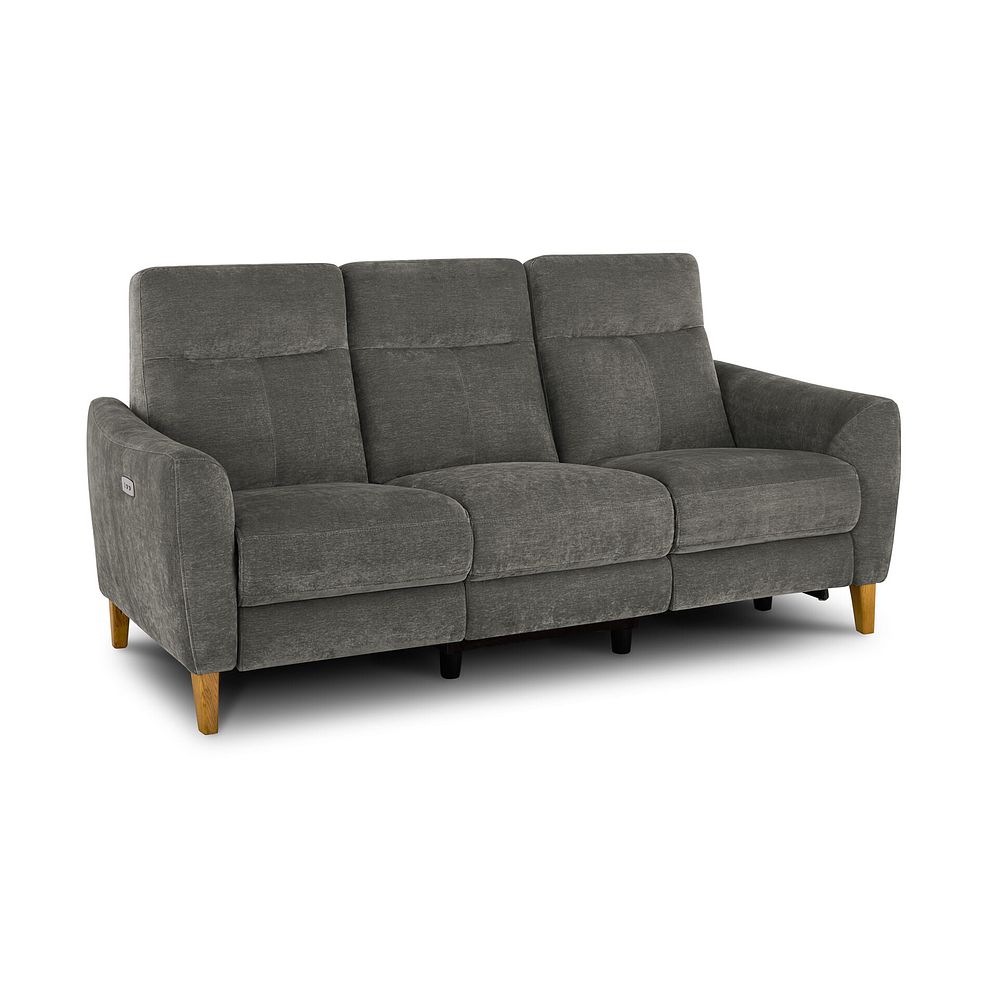 Dylan 3 Seater Electric Recliner Sofa in Darwin Charcoal Fabric 1