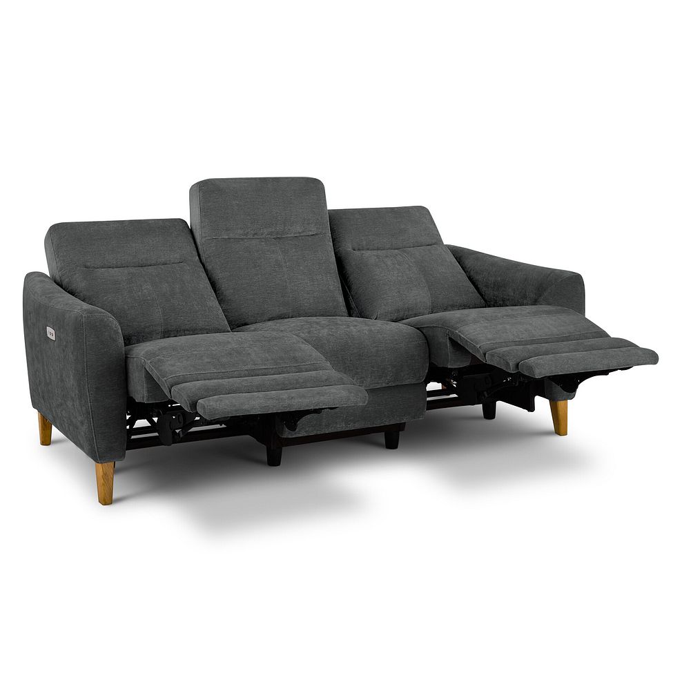 Dylan 3 Seater Electric Recliner Sofa in Darwin Charcoal Fabric 4