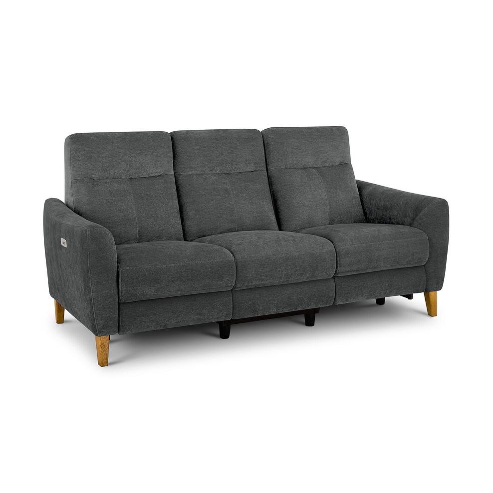 Dylan 3 Seater Electric Recliner Sofa in Darwin Charcoal Fabric 1