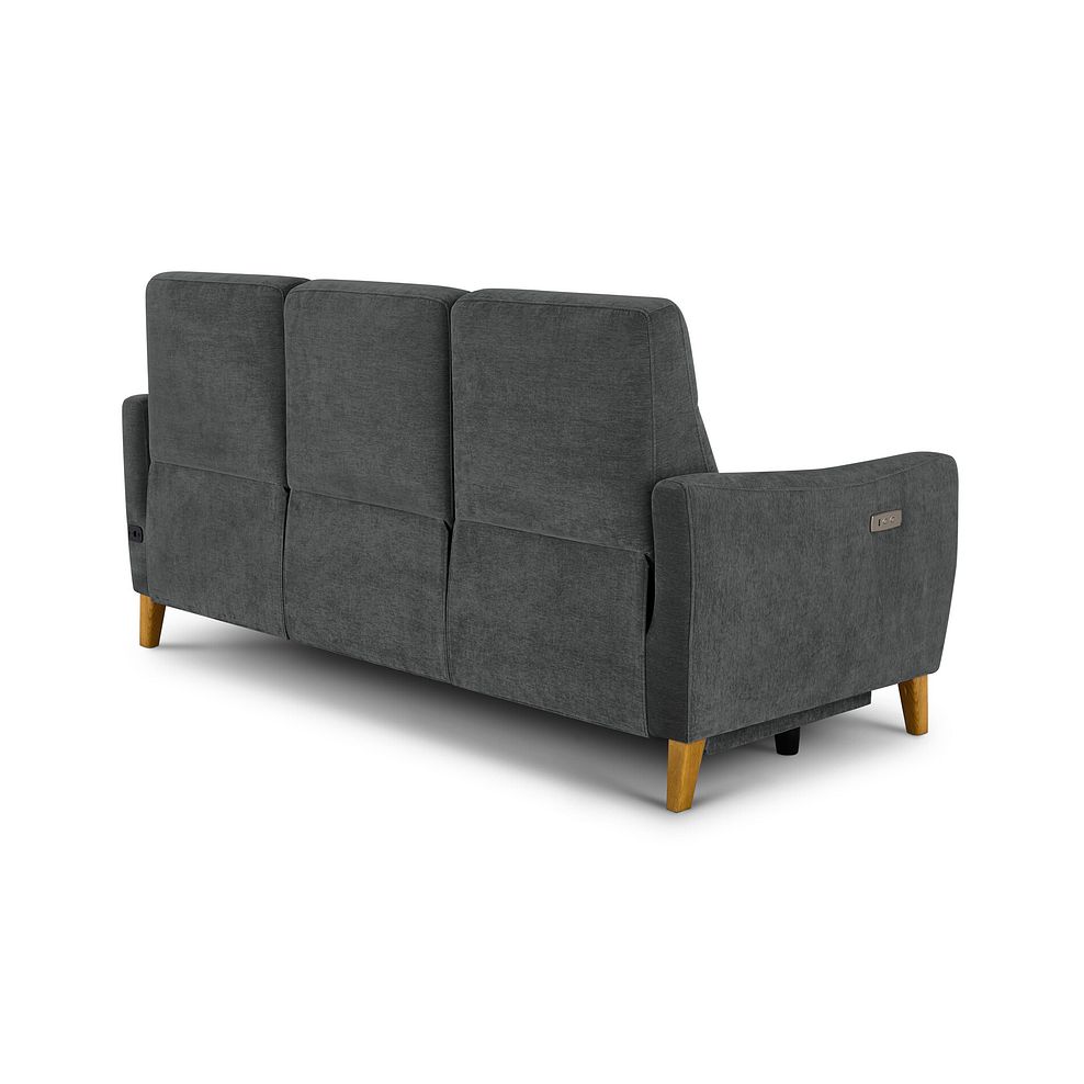 Dylan 3 Seater Electric Recliner Sofa in Darwin Charcoal Fabric 6