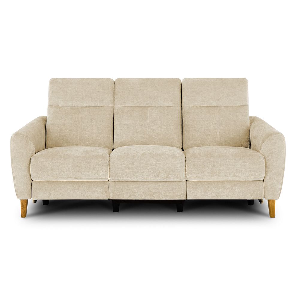 Dylan 3 Seater Electric Recliner Sofa in Darwin Ivory Fabric 2