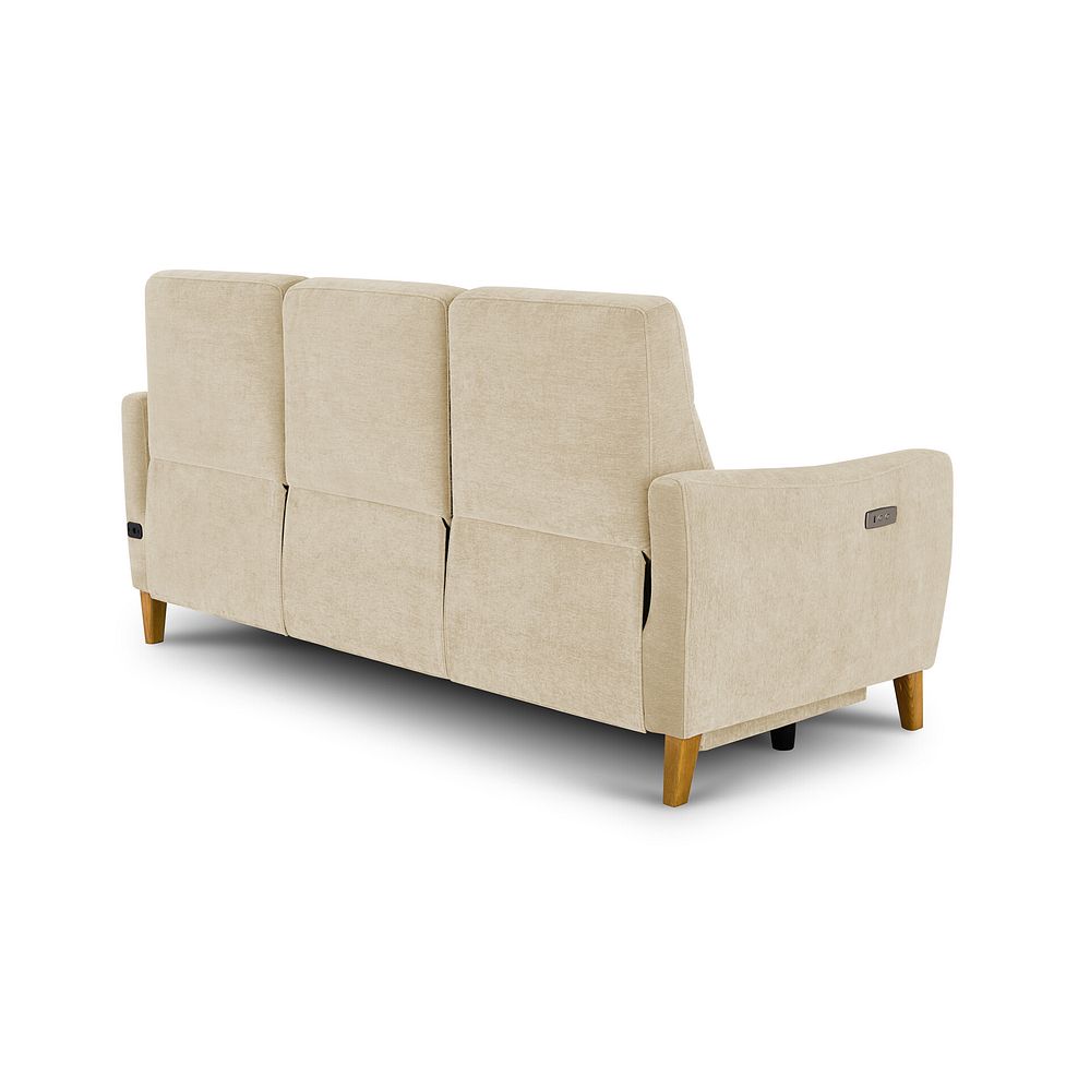 Dylan 3 Seater Electric Recliner Sofa in Darwin Ivory Fabric 6