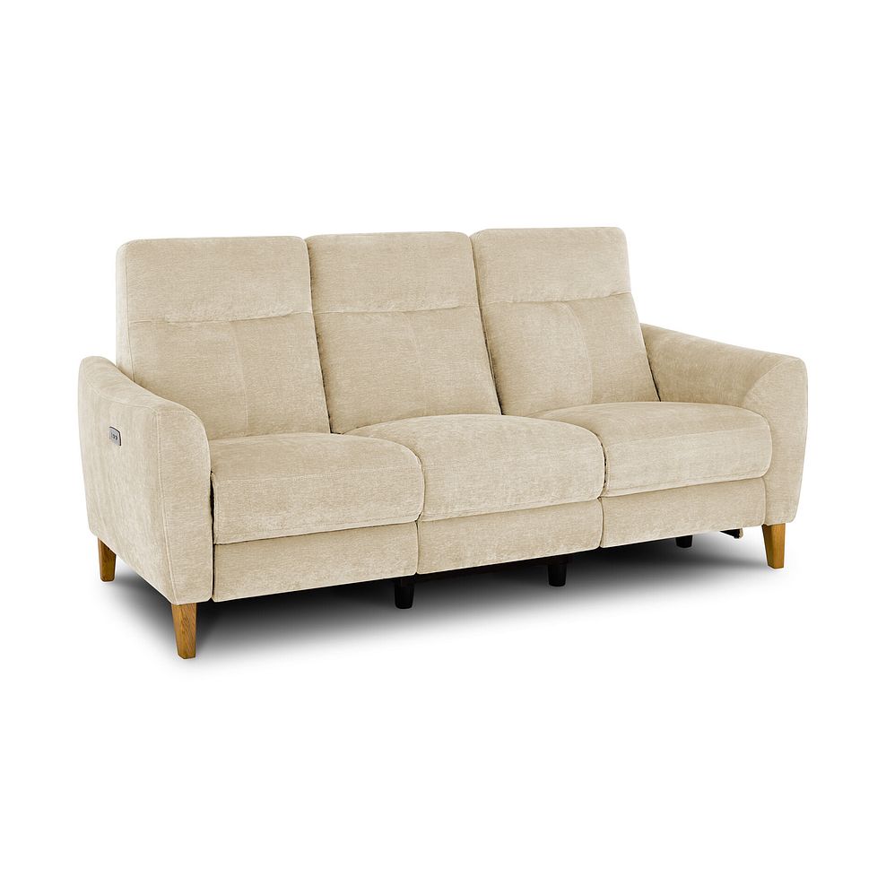 Dylan 3 Seater Electric Recliner Sofa in Darwin Ivory Fabric 1