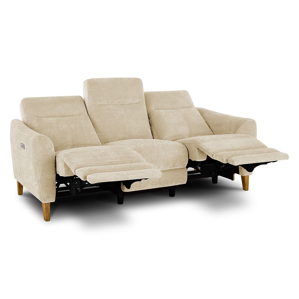 Dylan 3 Seater Electric Recliner Sofa in Darwin Ivory Fabric 5