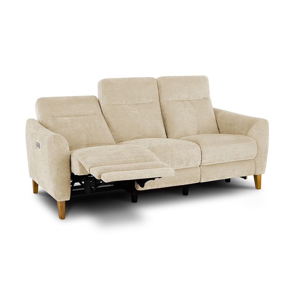 Dylan 3 Seater Electric Recliner Sofa in Darwin Ivory Fabric 4