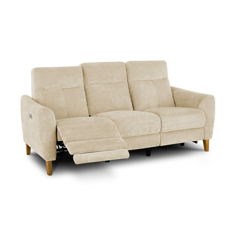Dylan 3 Seater Electric Recliner Sofa in Darwin Ivory Fabric 3