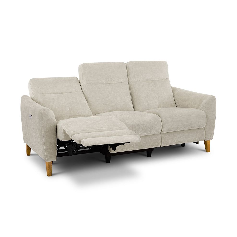 Dylan 3 Seater Electric Recliner Sofa in Darwin Ivory Fabric 3