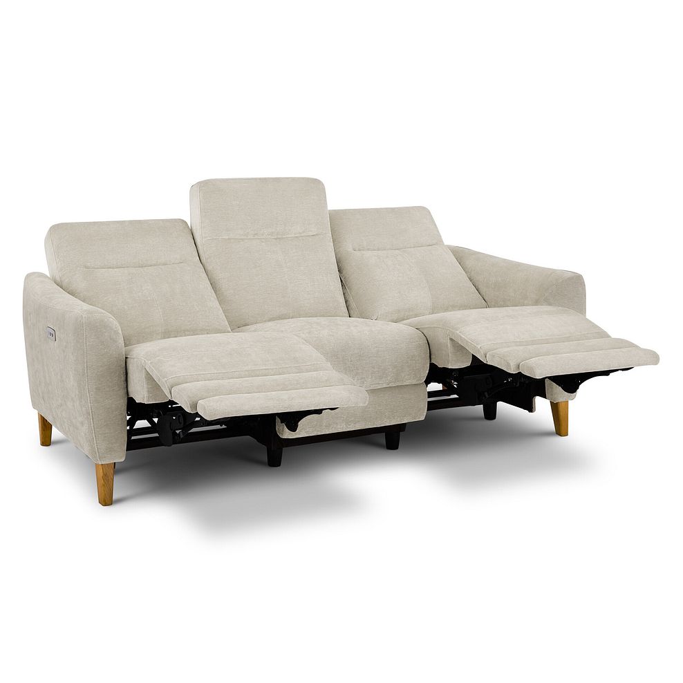 Dylan 3 Seater Electric Recliner Sofa in Darwin Ivory Fabric 4