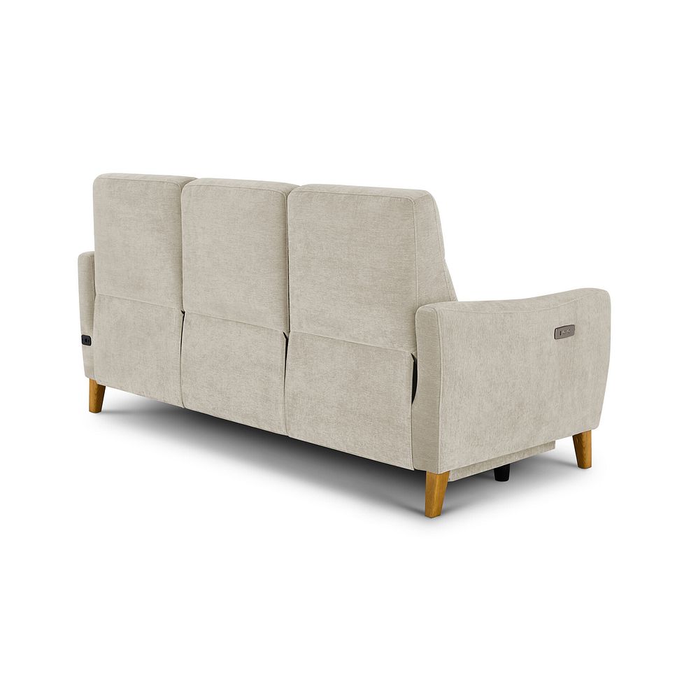 Dylan 3 Seater Electric Recliner Sofa in Darwin Ivory Fabric 6