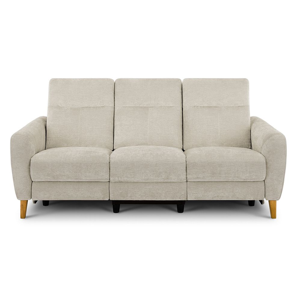 Dylan 3 Seater Electric Recliner Sofa in Darwin Ivory Fabric 5