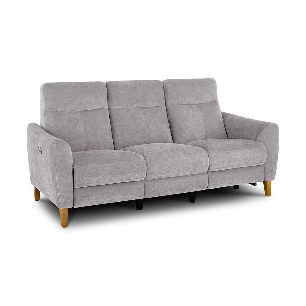 Dylan 3 Seater Electric Recliner Sofa in Darwin Silver Fabric 4