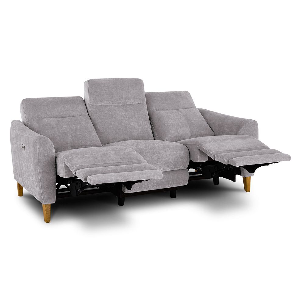 Dylan 3 Seater Electric Recliner Sofa in Darwin Silver Fabric 8