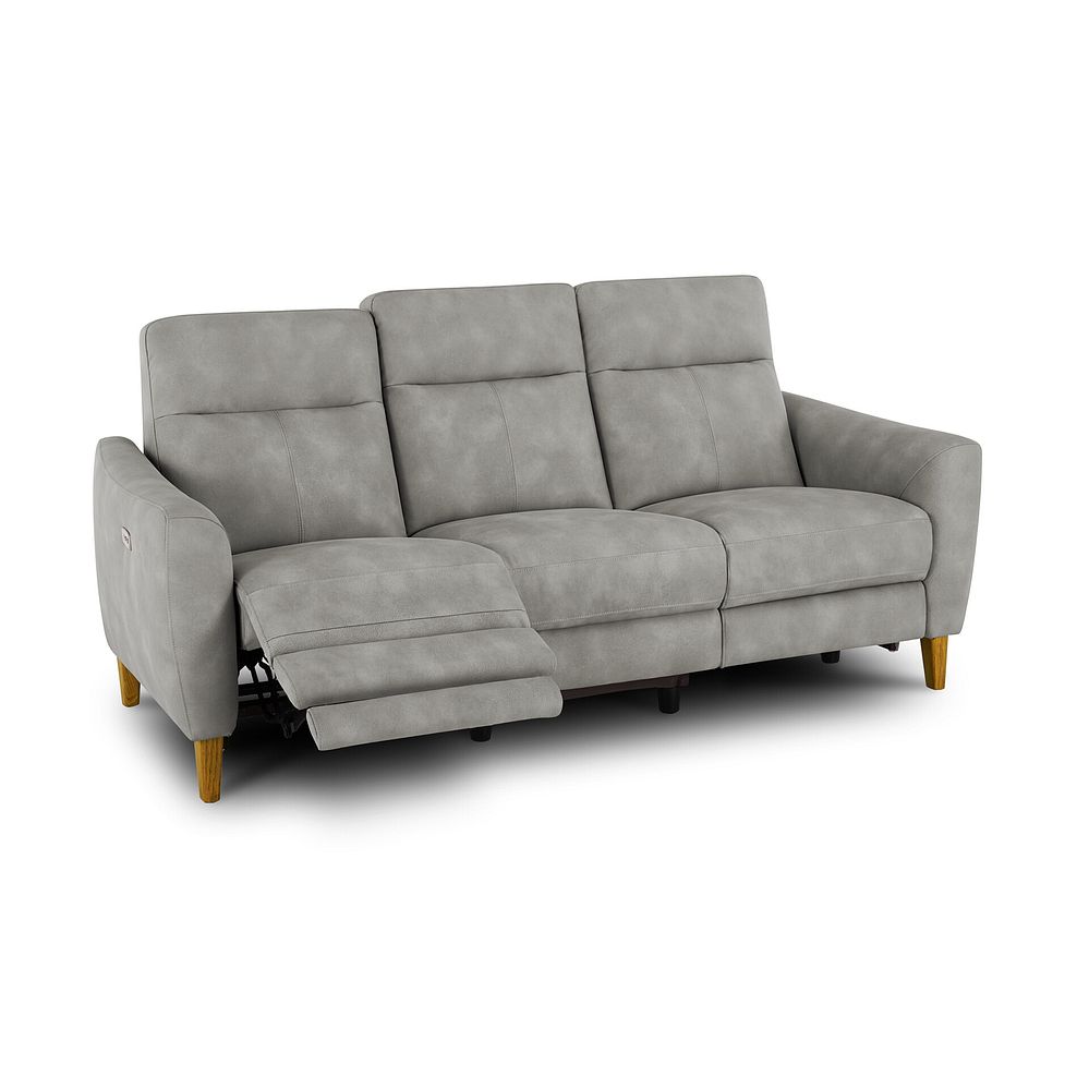 Dylan 3 Seater Electric Recliner Sofa in Oxford Grey Fabric 4