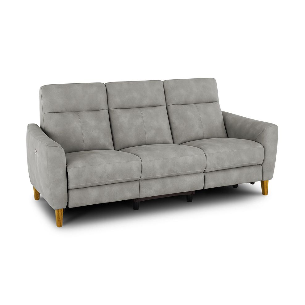 Dylan 3 Seater Electric Recliner Sofa in Oxford Grey Fabric 2