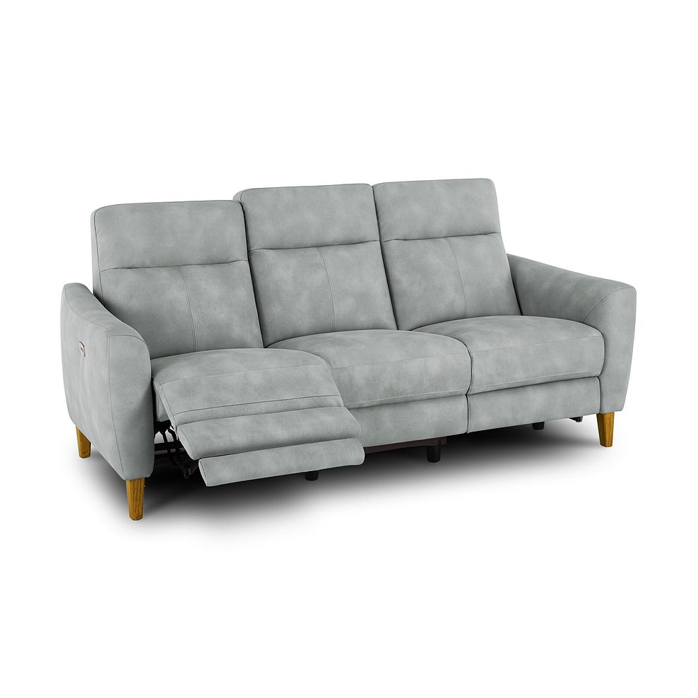 Dylan 3 Seater Electric Recliner Sofa in Oxford Silver Fabric Thumbnail 3