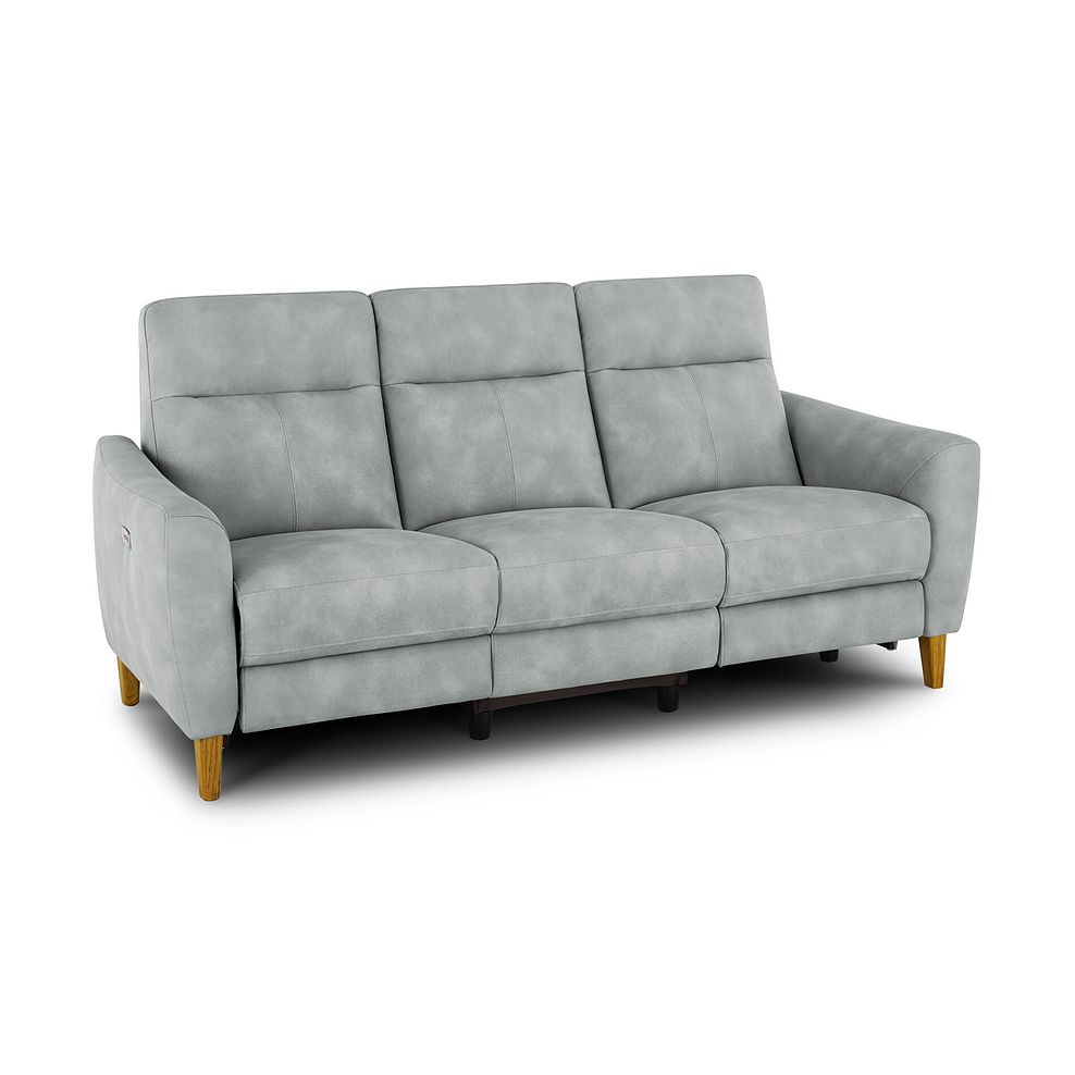 Dylan 3 Seater Electric Recliner Sofa in Oxford Silver Fabric