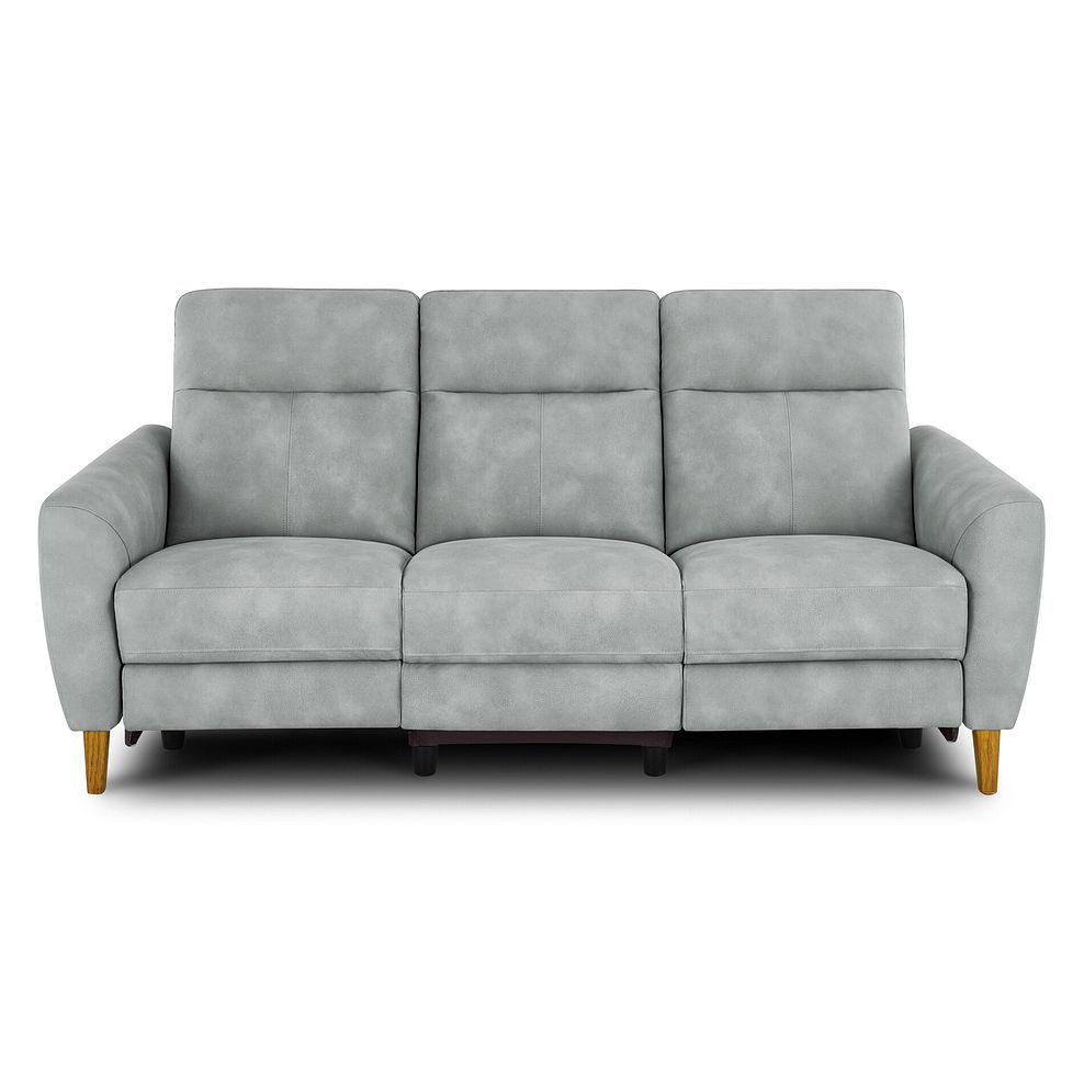 Dylan 3 Seater Electric Recliner Sofa in Oxford Silver Fabric 2