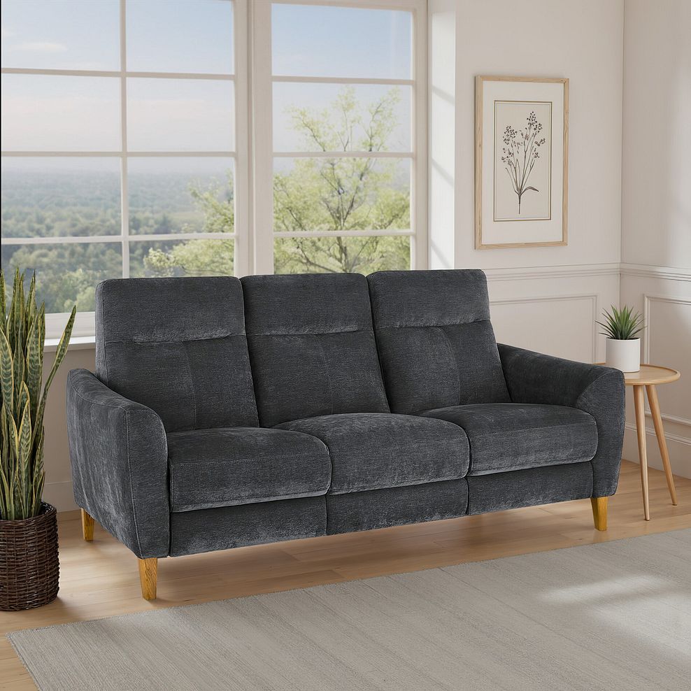 Dylan 3 Seater Sofa in Amigo Coal Fabric 1