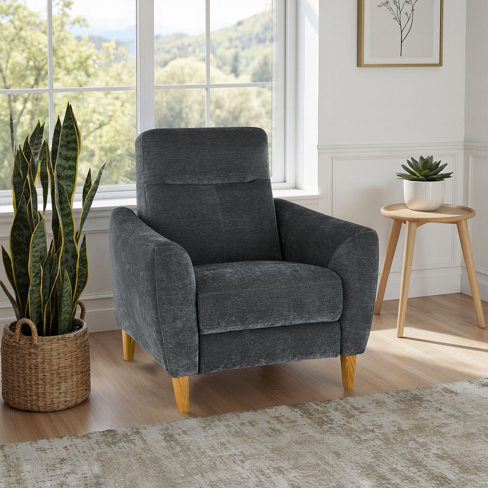 Dylan Armchair in Amigo Coal Fabric 1