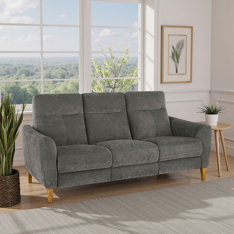 Dylan 3 Seater Sofa in Darwin Charcoal Fabric 1