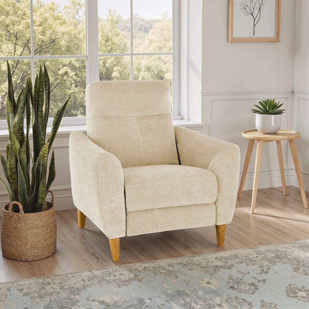 Dylan Armchair in Darwin Ivory Fabric 1
