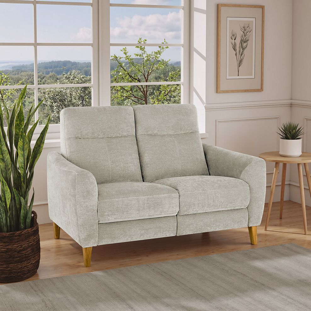 Dylan 2 Seater Sofa in Darwin Silver Fabric 1