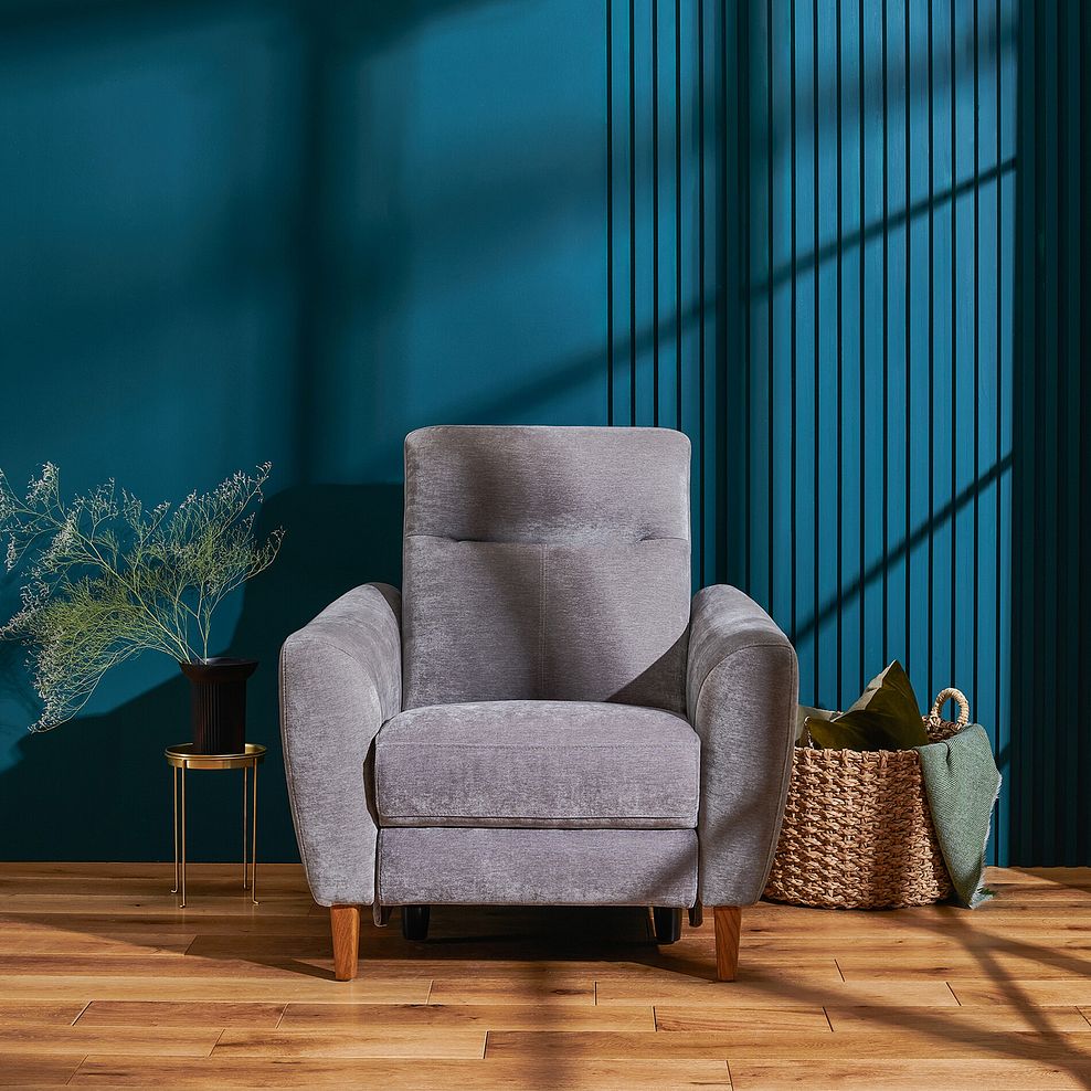 Dylan Electric Recliner Armchair in Amigo Granite Fabric 3
